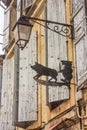 ÃÂ¡ity landscape - view of the funny sign closeup on the old butcher shop in a provincial French town